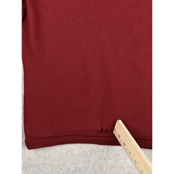 Ann Taylor Red Merino Wool Turtleneck Sweater Womens XS Ribbed Knit Fitted - Picture 13 of 14